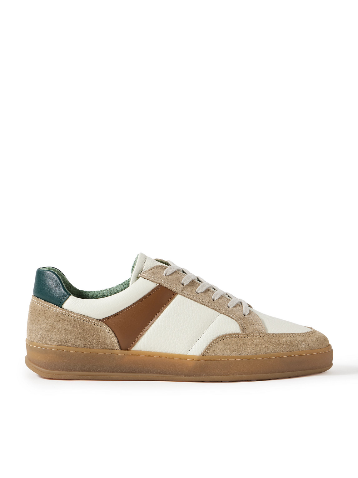 Colour-Block Suede and Leather Sneakers