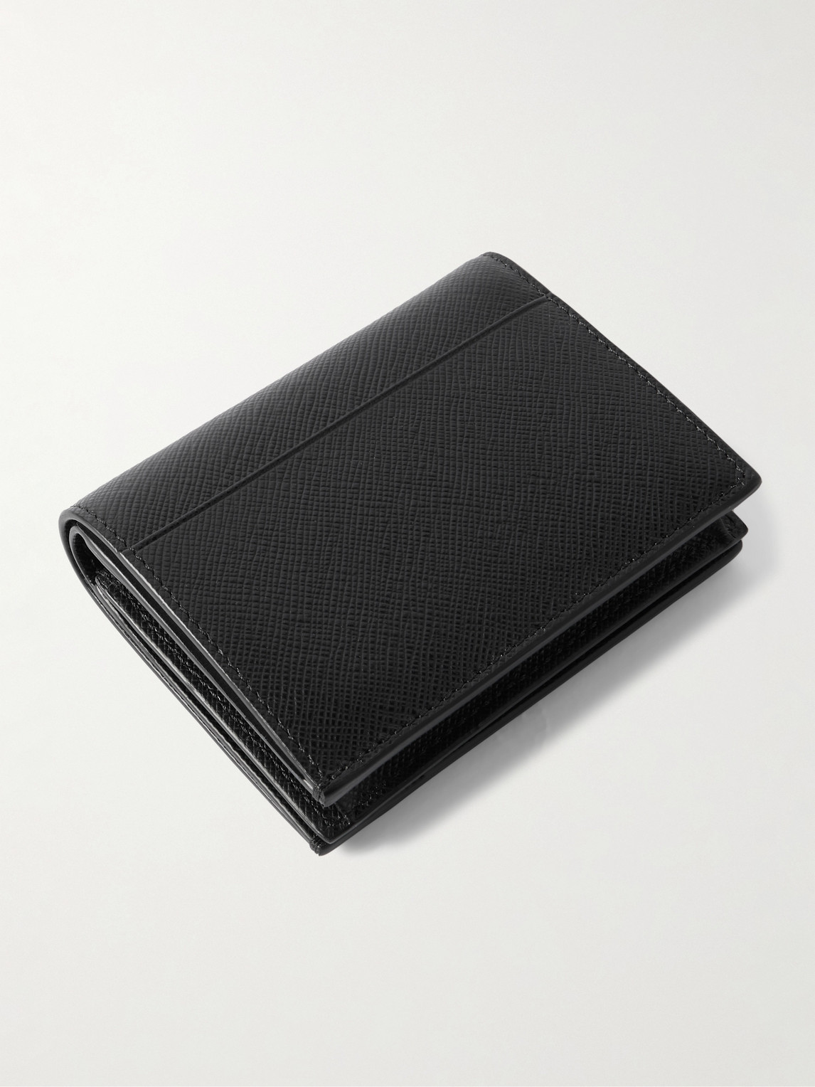 Montblanc Sartorial Logo-appliquéd Cross-grain Leather Wallet In Black