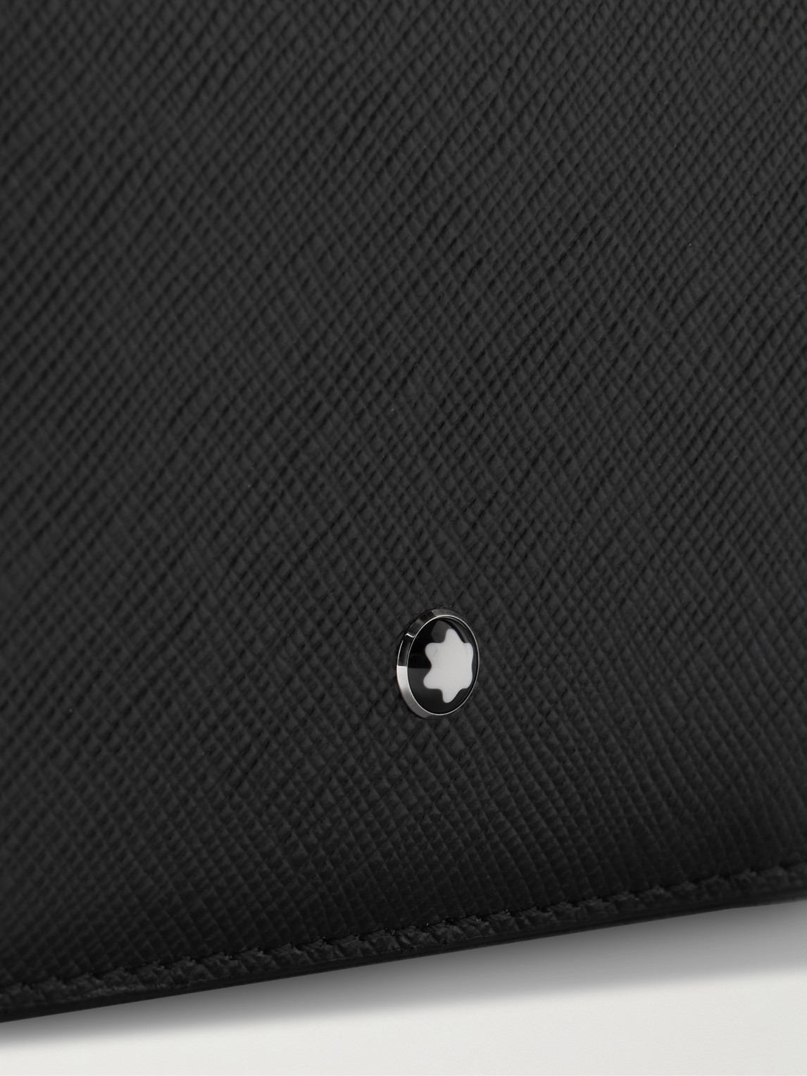 Montblanc Sartorial Logo-appliquéd Cross-grain Leather Wallet In Black