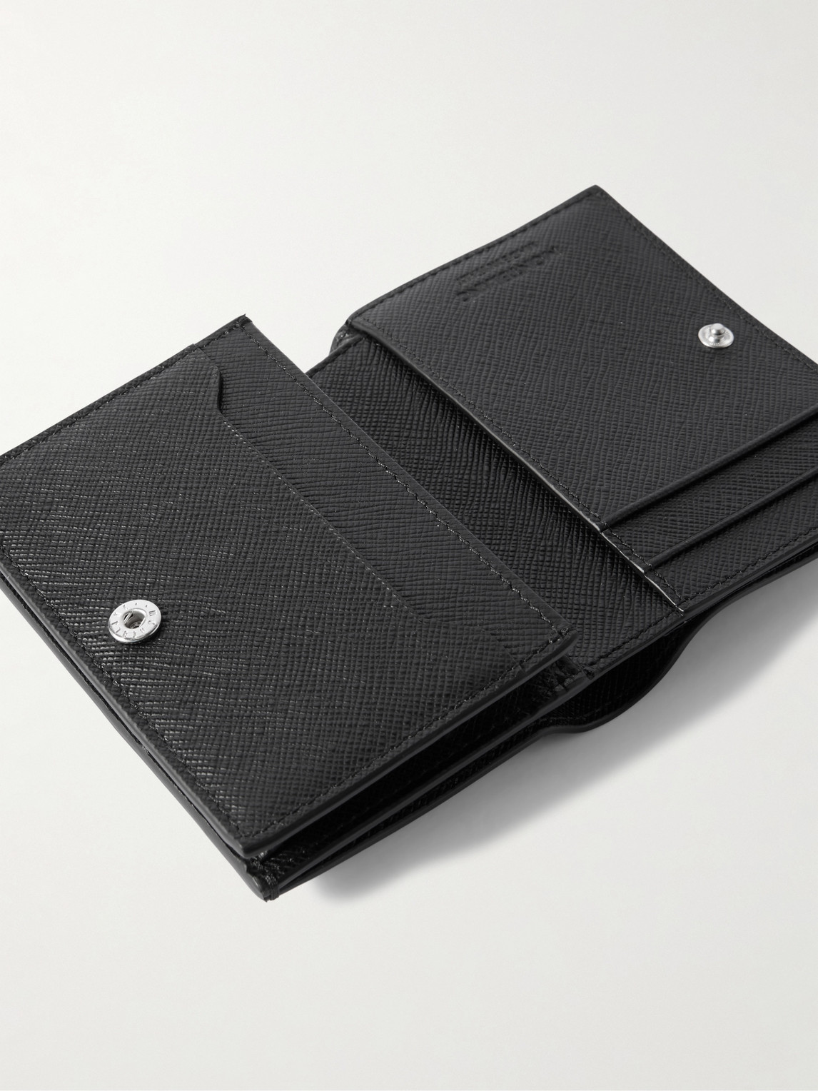 Montblanc Sartorial Logo-appliquéd Cross-grain Leather Wallet In Black