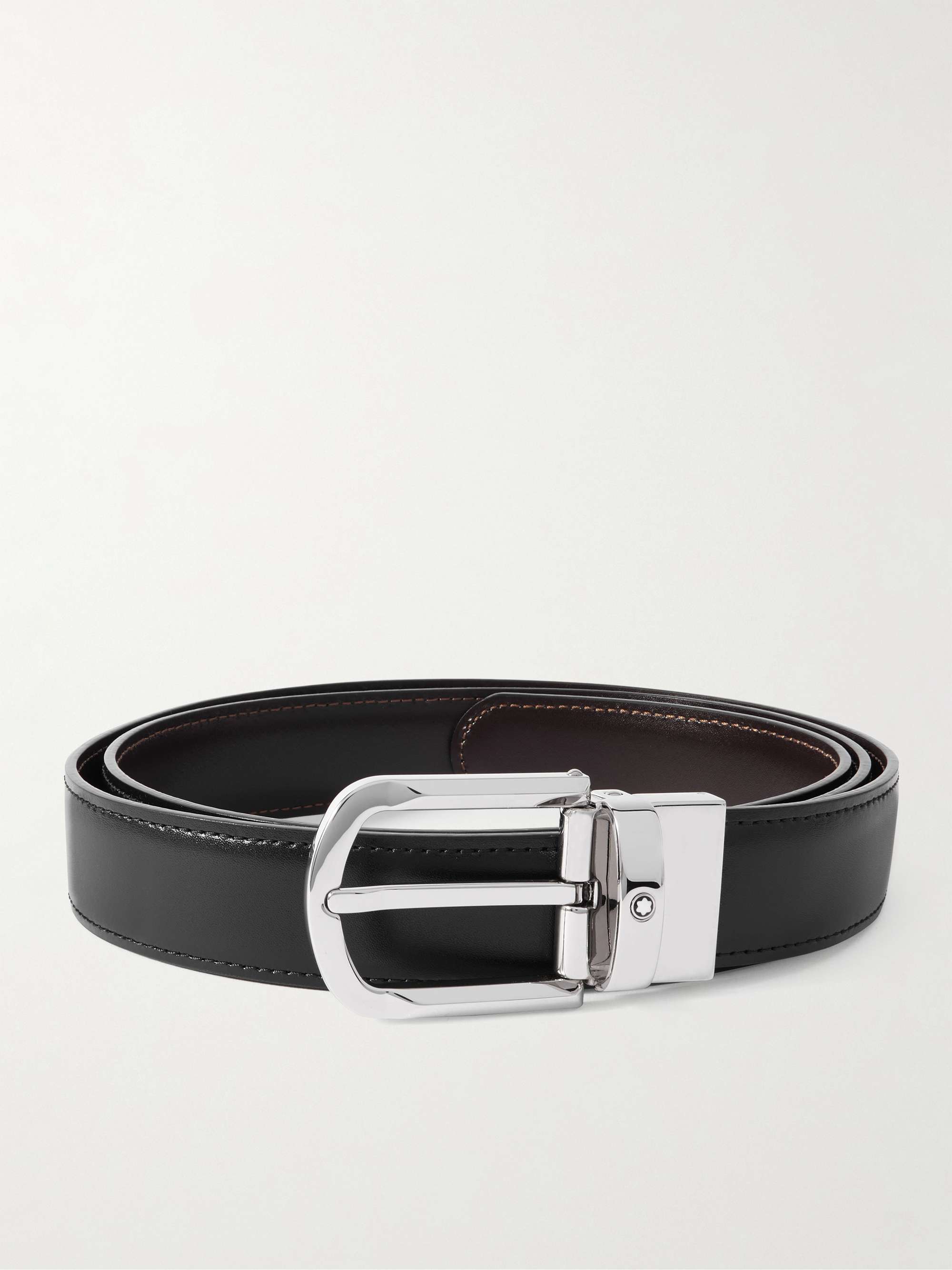 DUNHILL 3.5cm Reversible Full-Grain Leather Belt for Men