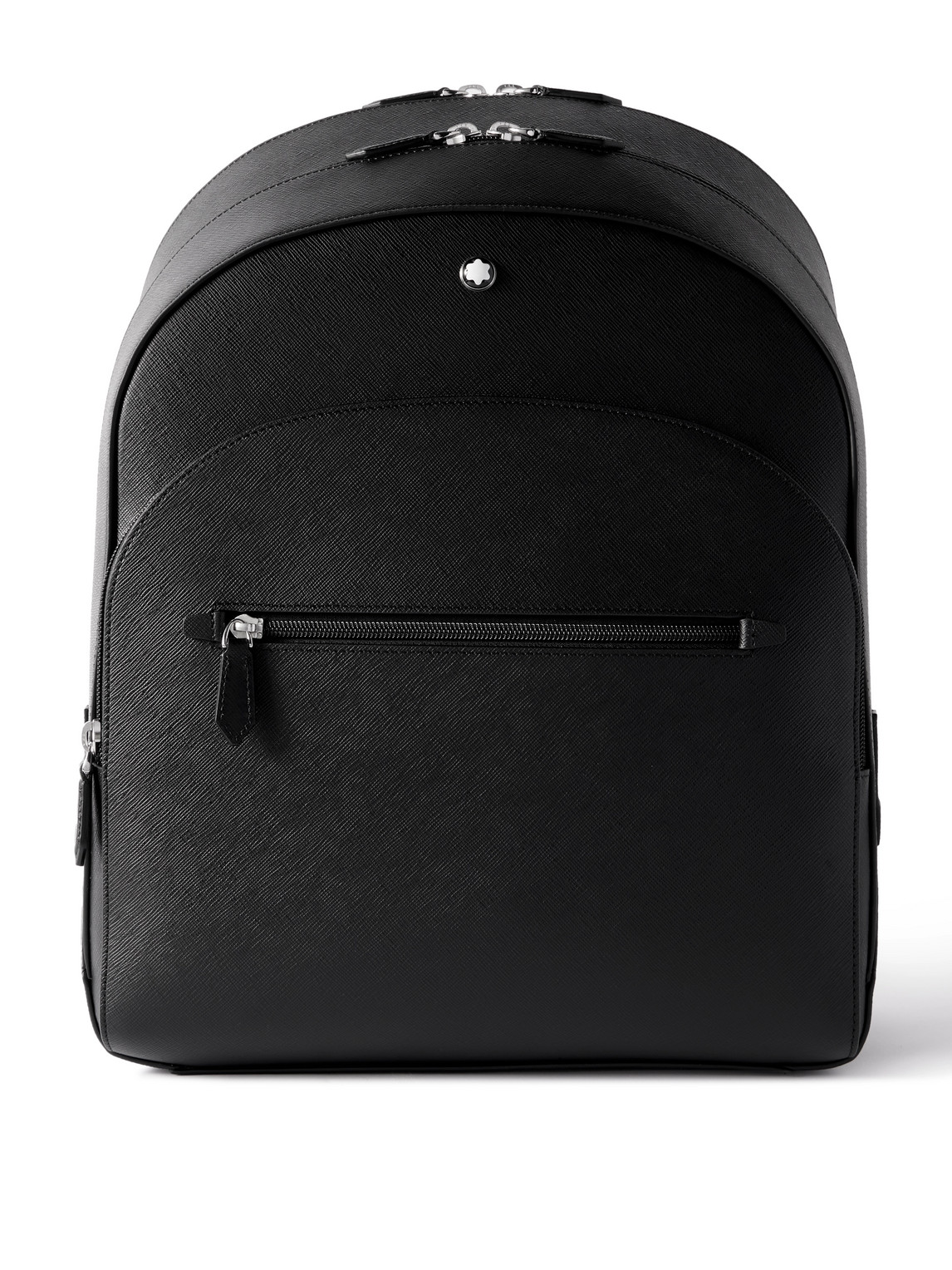 Montblanc Sartorial Large Cross-grain Leather Backpack In Black