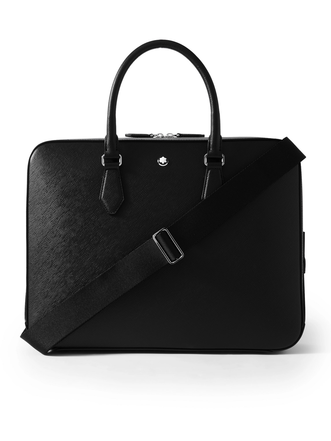 Montblanc Textured-leather Briefcase In Black