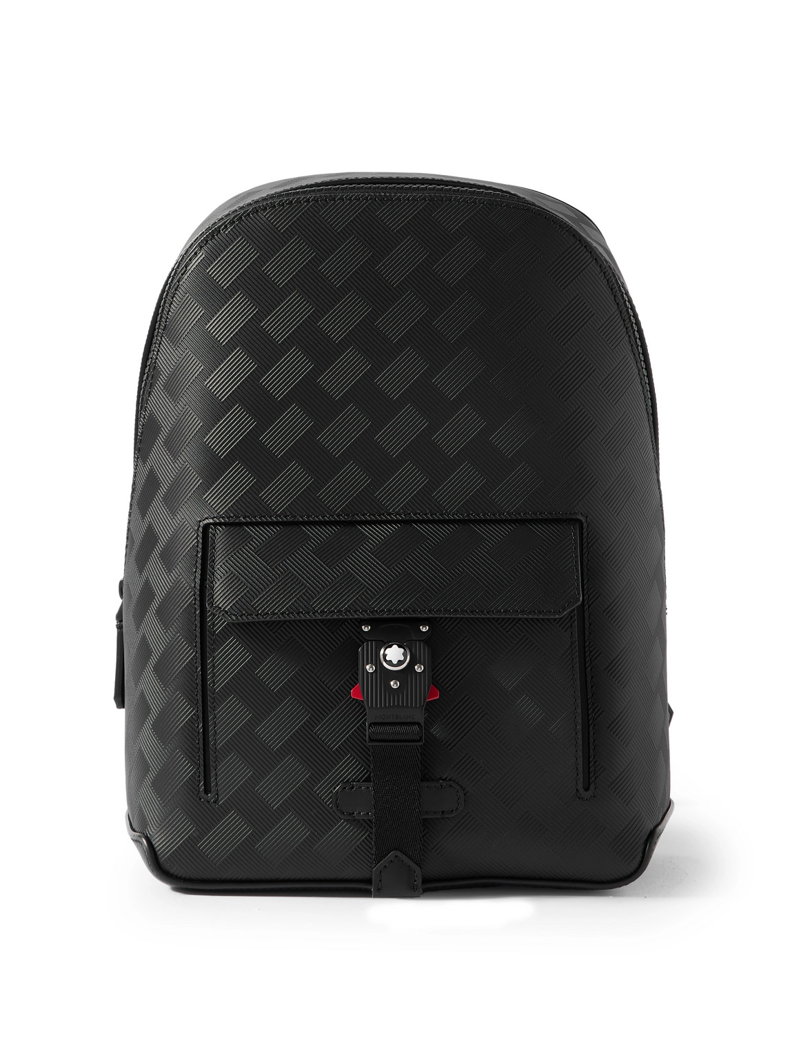 Montblanc Mini Textured-leather Backpack In Black