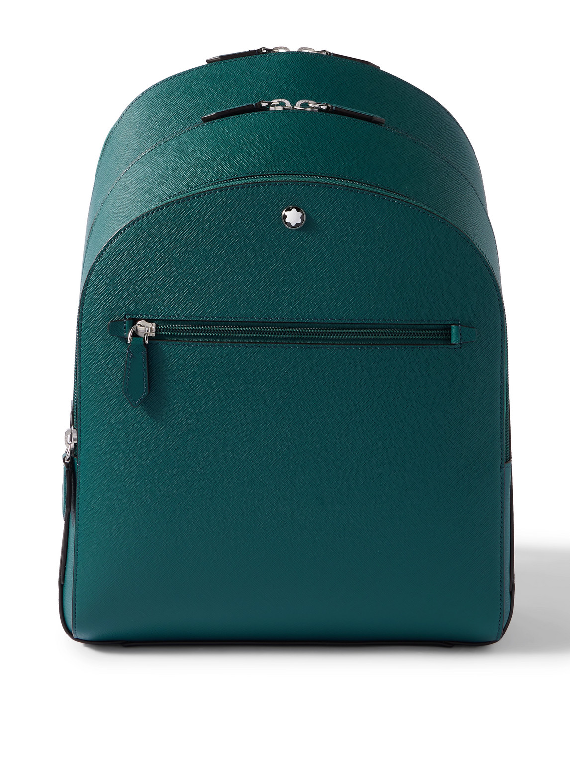 Montblanc Sartorial Medium Cross-grain Leather Backpack In Blue