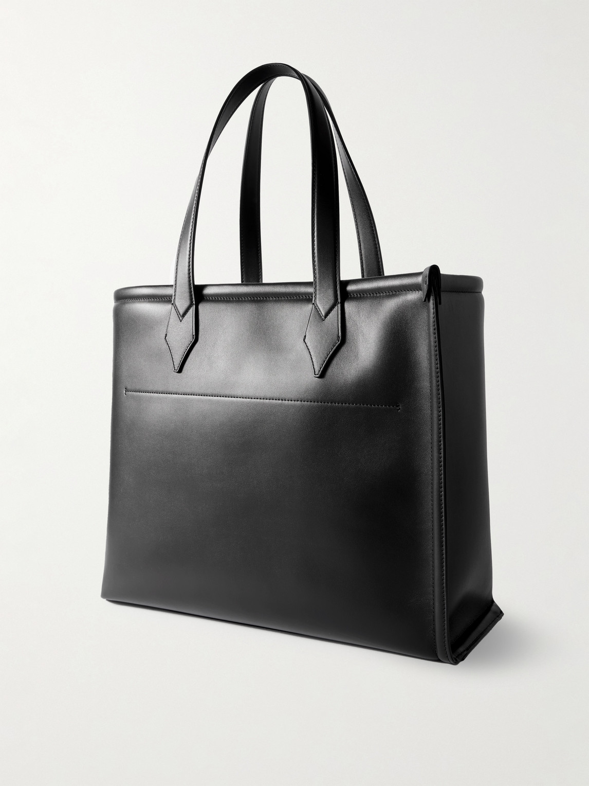 Montblanc Leather Tote Bag In Black