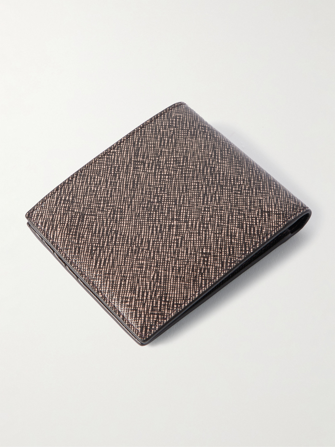 Montblanc Sartorial Printed Cross-grain Leather Wallet In Neutrals