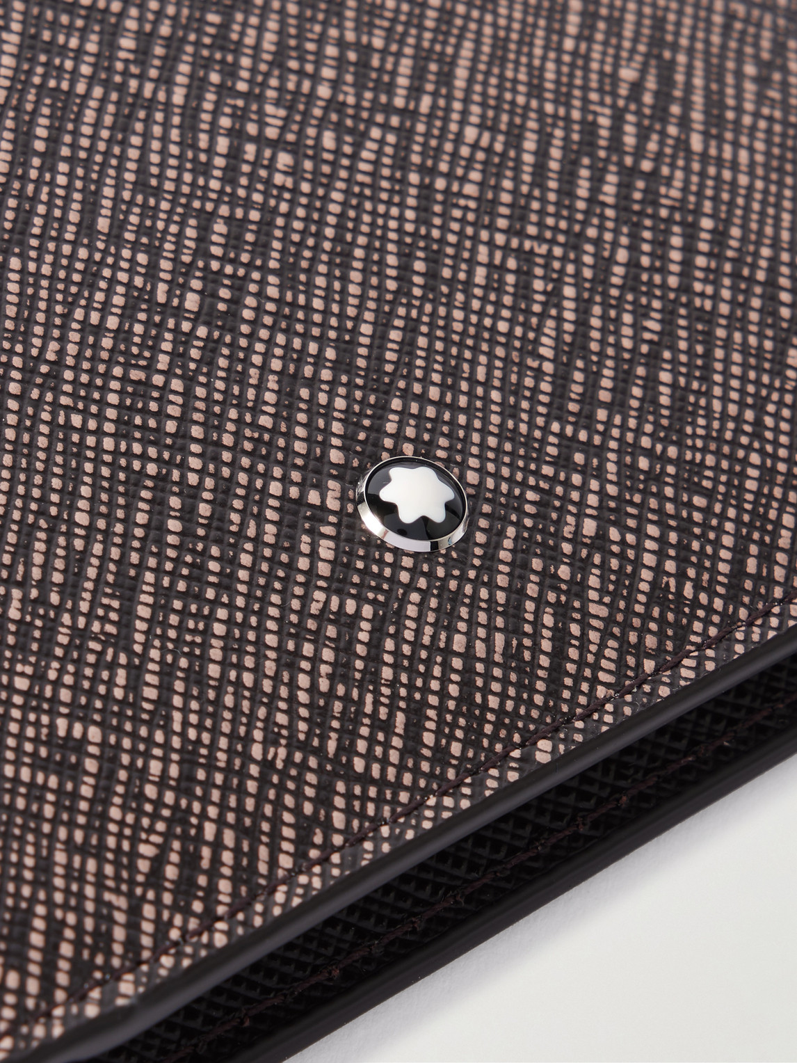 Montblanc Sartorial Printed Cross-grain Leather Wallet In Neutrals