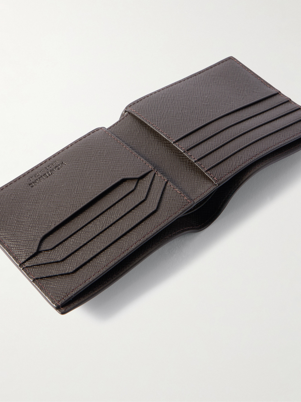 Montblanc Sartorial Printed Cross-grain Leather Wallet In Neutrals