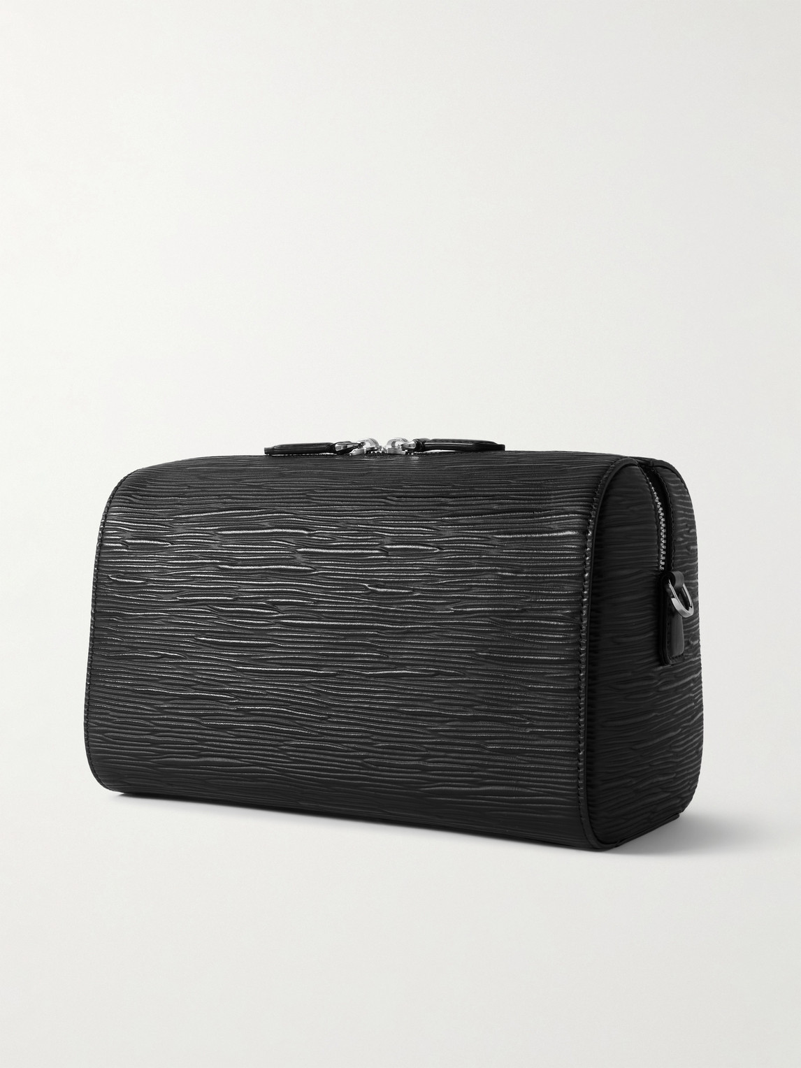 Montblanc Meisterstück 142 Textured-leather Messenger Bag In Black