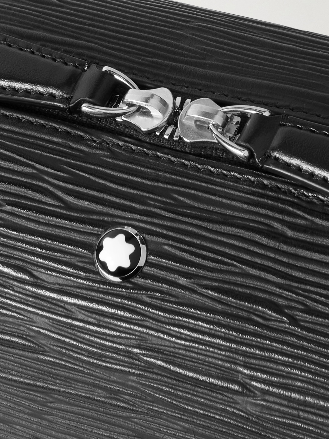 Montblanc Meisterstück 142 Textured-leather Messenger Bag In Black