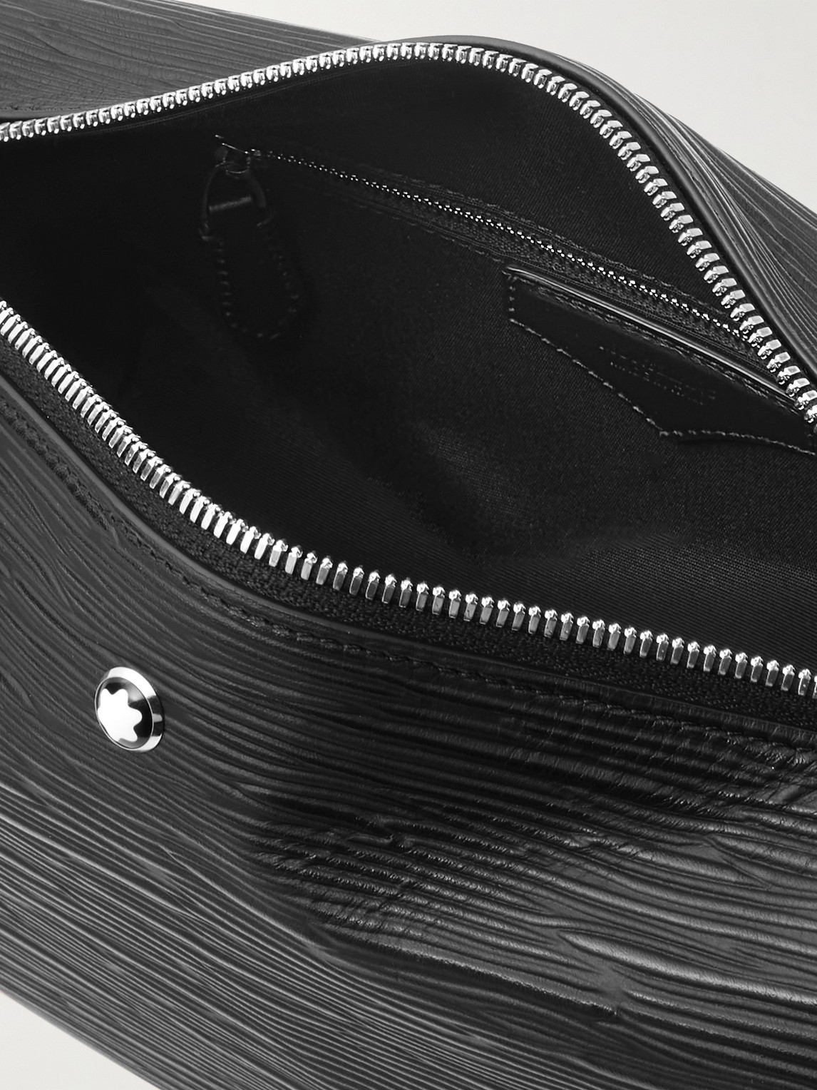 Montblanc Meisterstück 142 Textured-leather Messenger Bag In Black