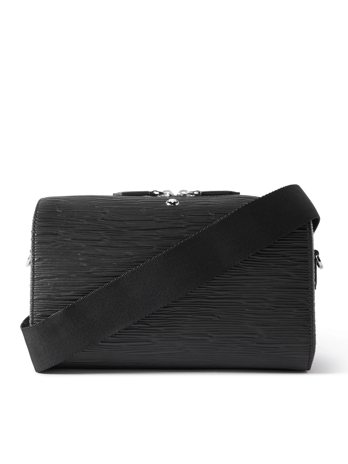 Montblanc Meisterstück 142 Textured-leather Messenger Bag In Black
