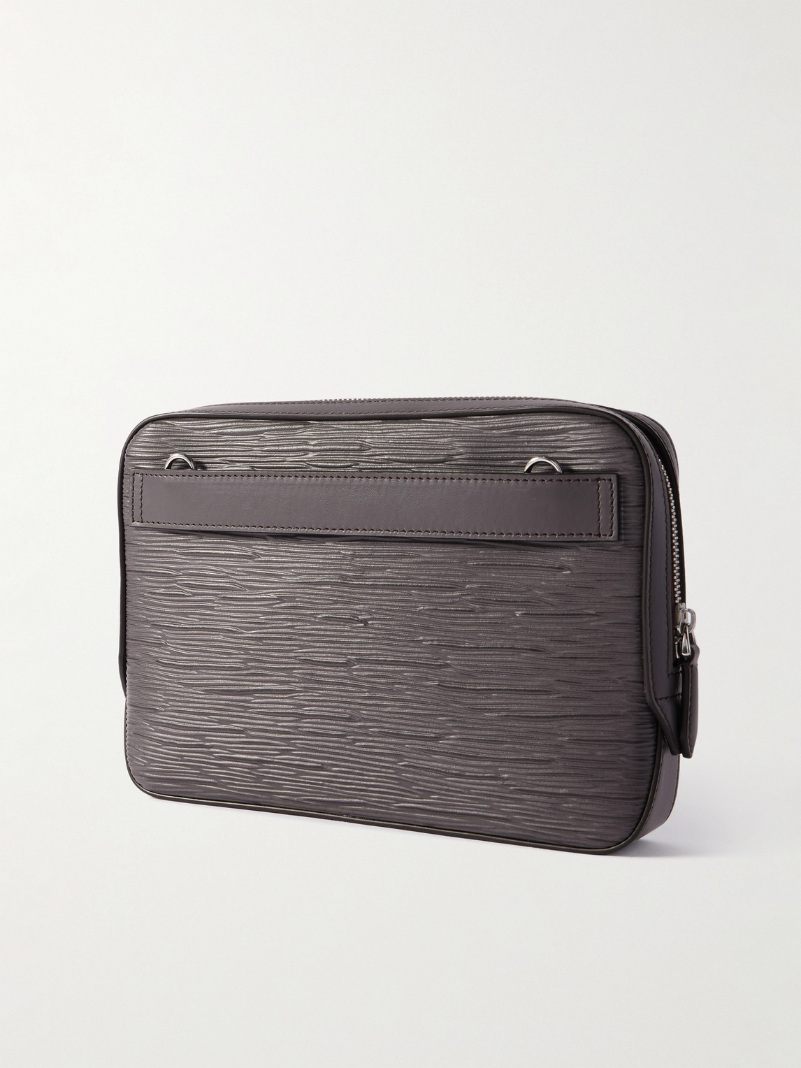 Montblanc Meisterstück 4810 Mini Textured-leather Messenger Bag In Gray