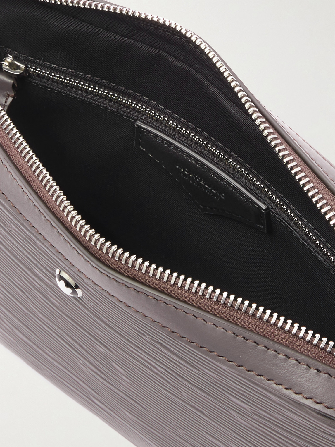 Montblanc Meisterstück 4810 Mini Textured-leather Messenger Bag In Gray