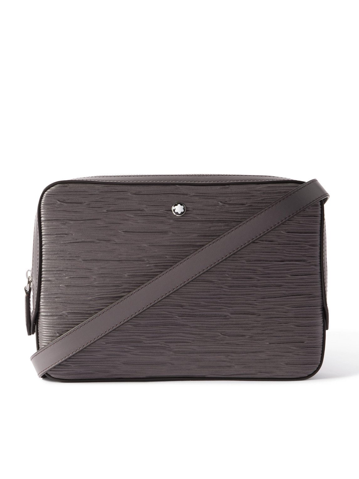 Montblanc Meisterstück 4810 Mini Textured-leather Messenger Bag In Grey