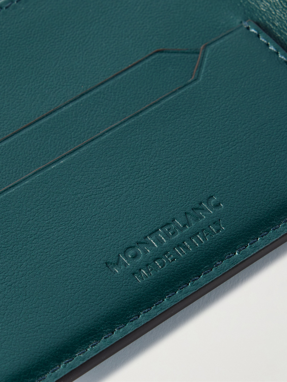Montblanc Leather Billfold Wallet In Blue
