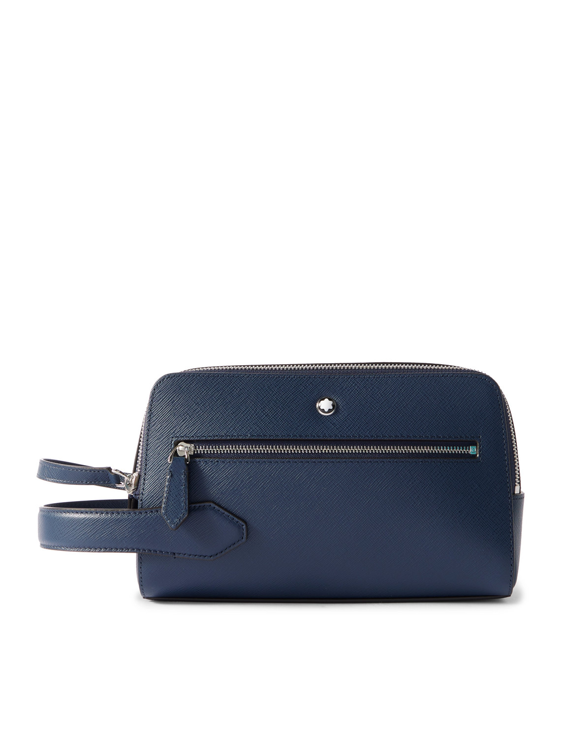 Montblanc Textured-leather Washbag In Blue