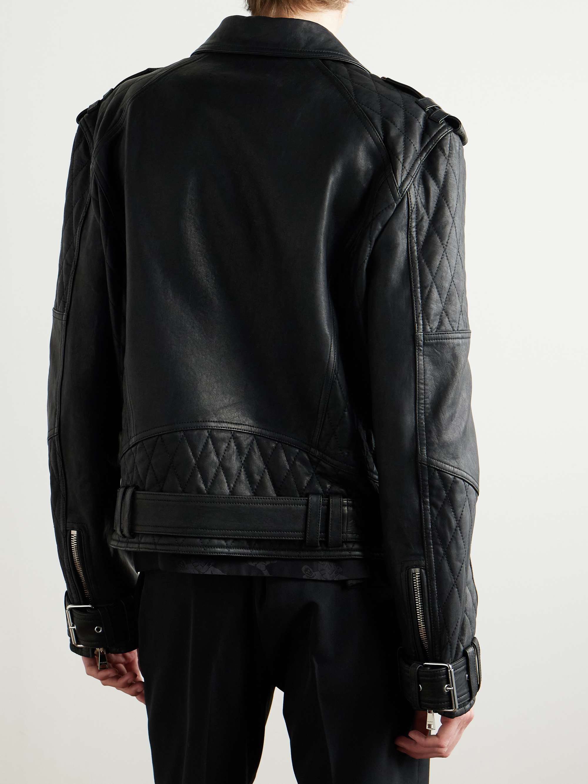 BALMAIN Quilted Leather Jacket for Men | MR PORTER