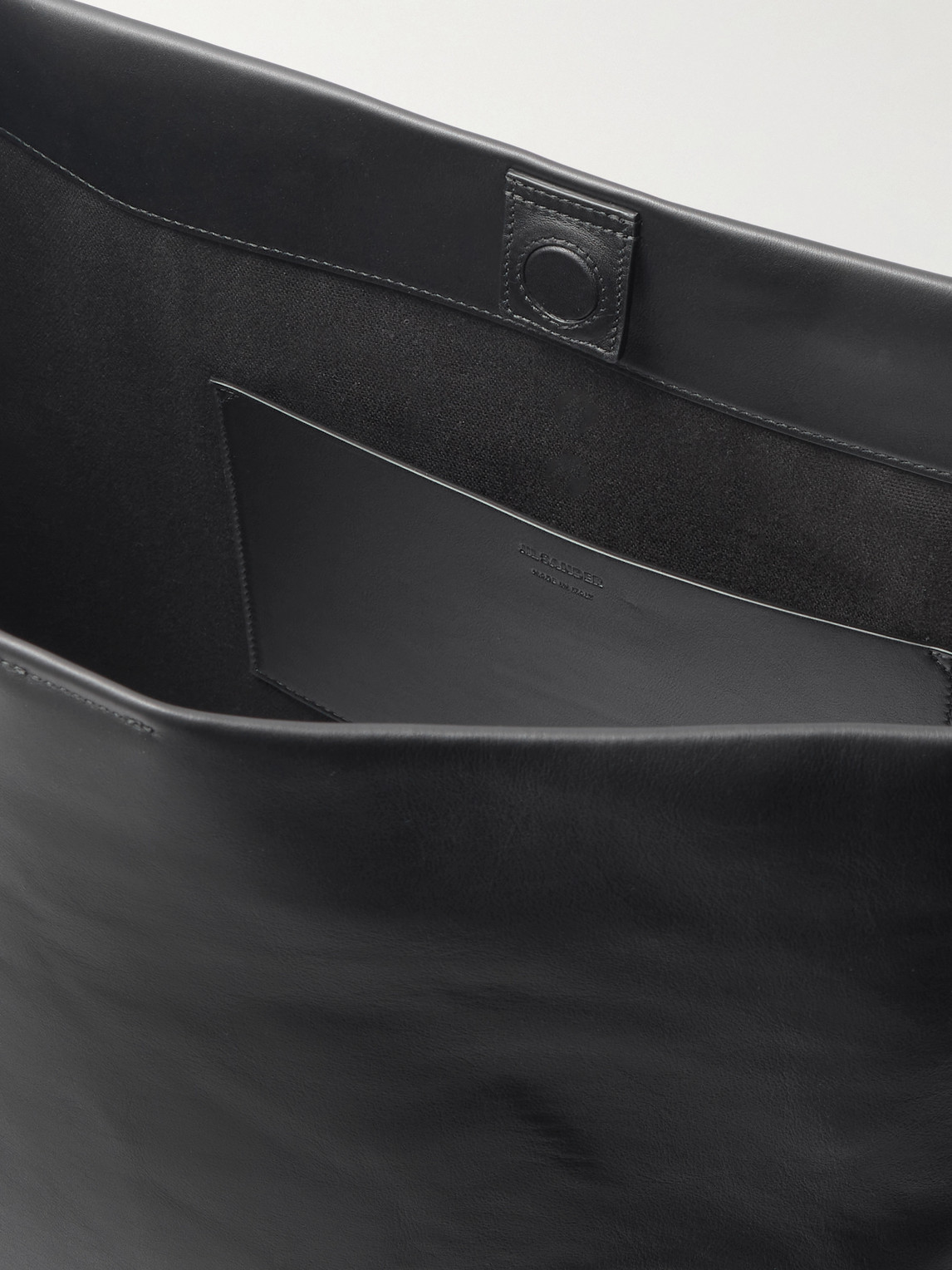 Jil Sander Leather Tote Bag In Black
