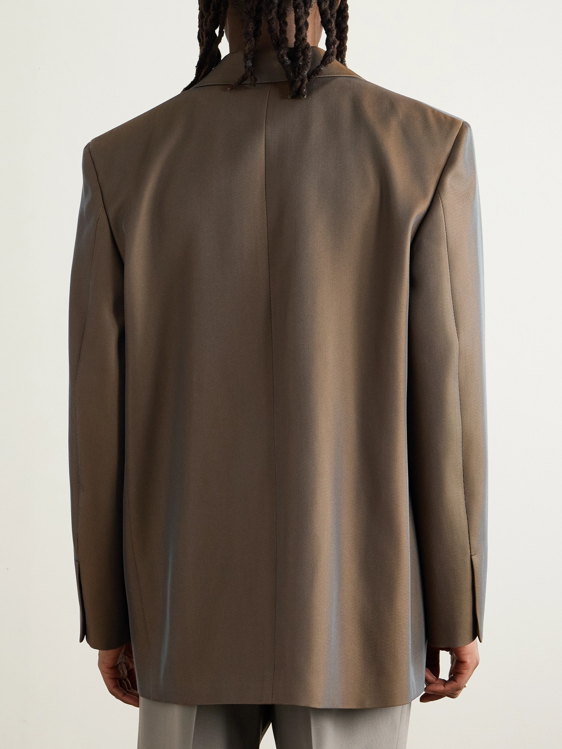 Jil Sander Virgin Wool-blend Drill Blazer In Brown