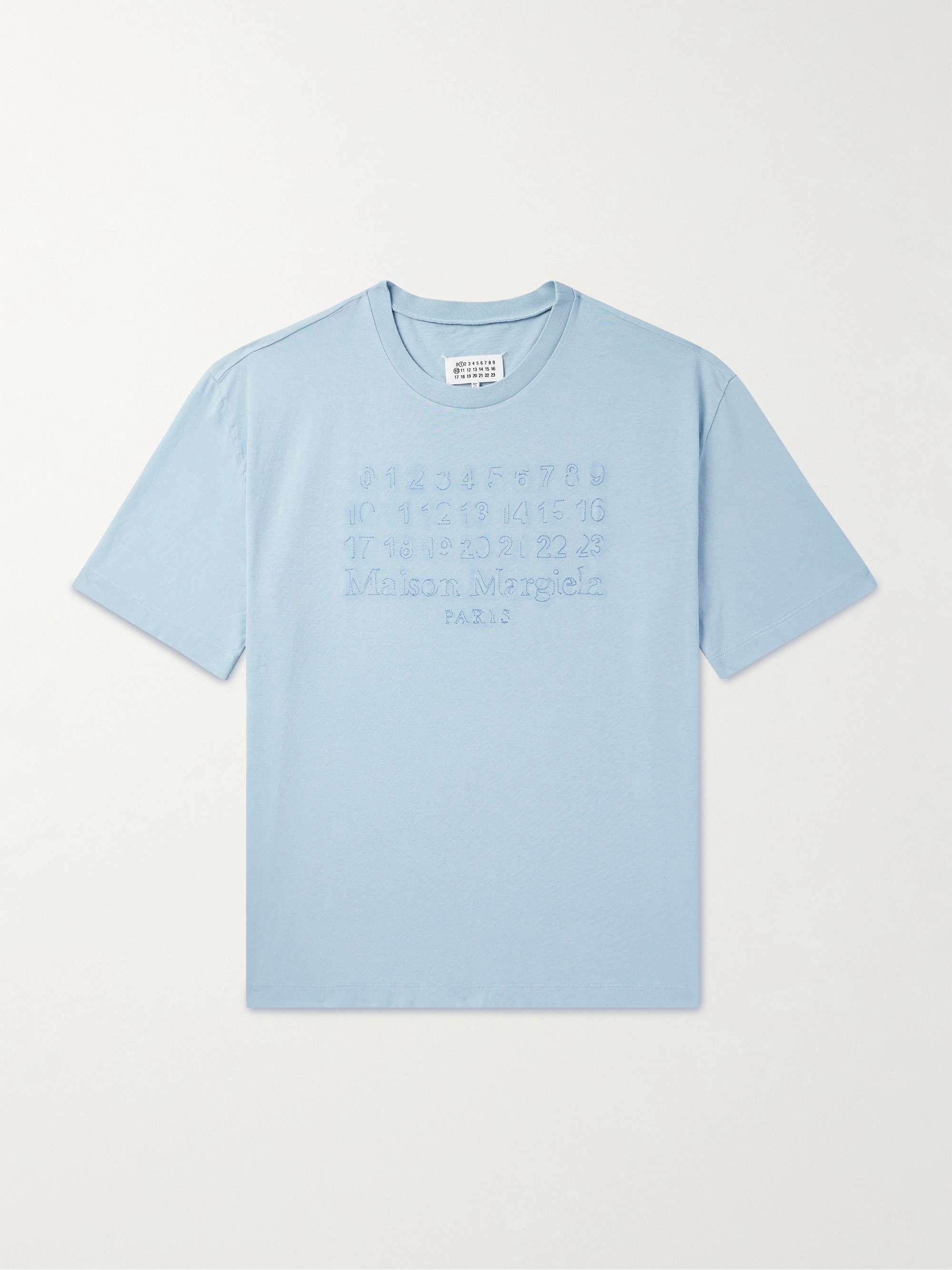 MAISON MARGIELA Logo-Embroidered Cotton-Jersey T-Shirt for MAISON MARGIELA Logo-Embroidered Cotton-Jersey T-Shirt for
