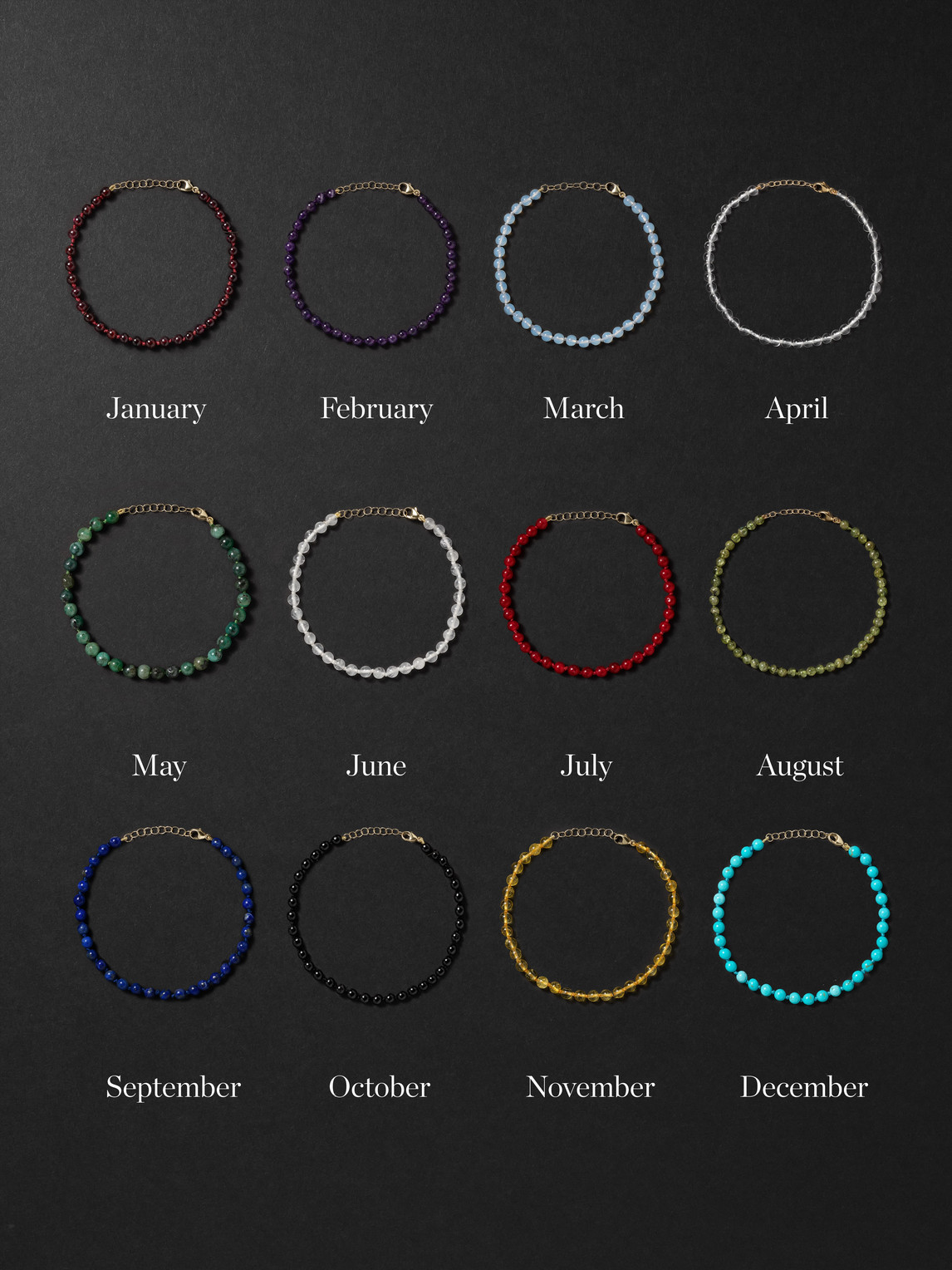 Jia Jia Birthstone Gold Beaded Bracelet In Multi