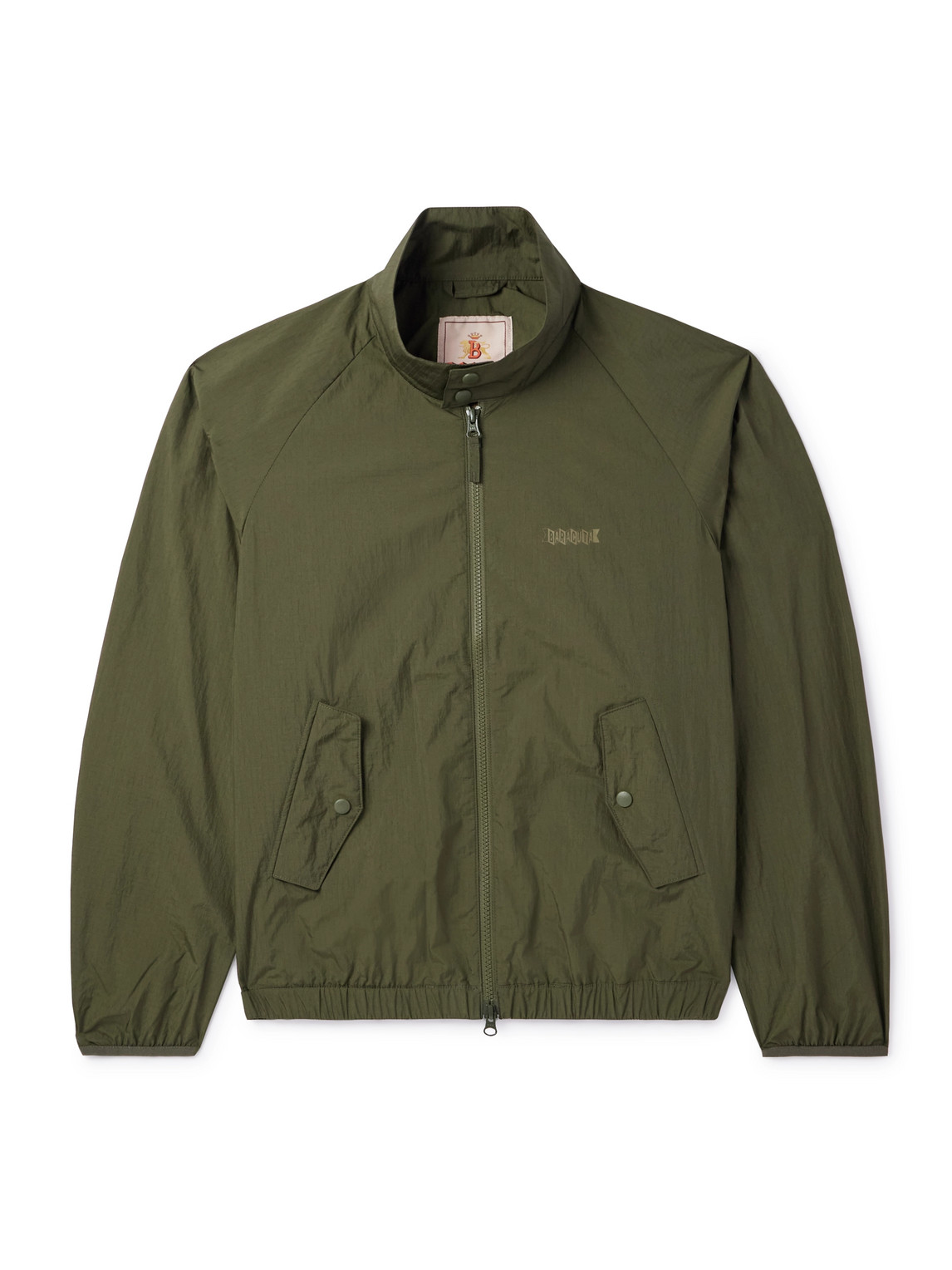 Shop Baracuta G9 Logo-print Shell Harrington Jacket In Green