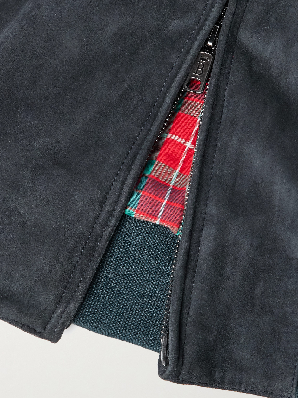 Shop Baracuta G9 Suede Harrington Jacket In Blue