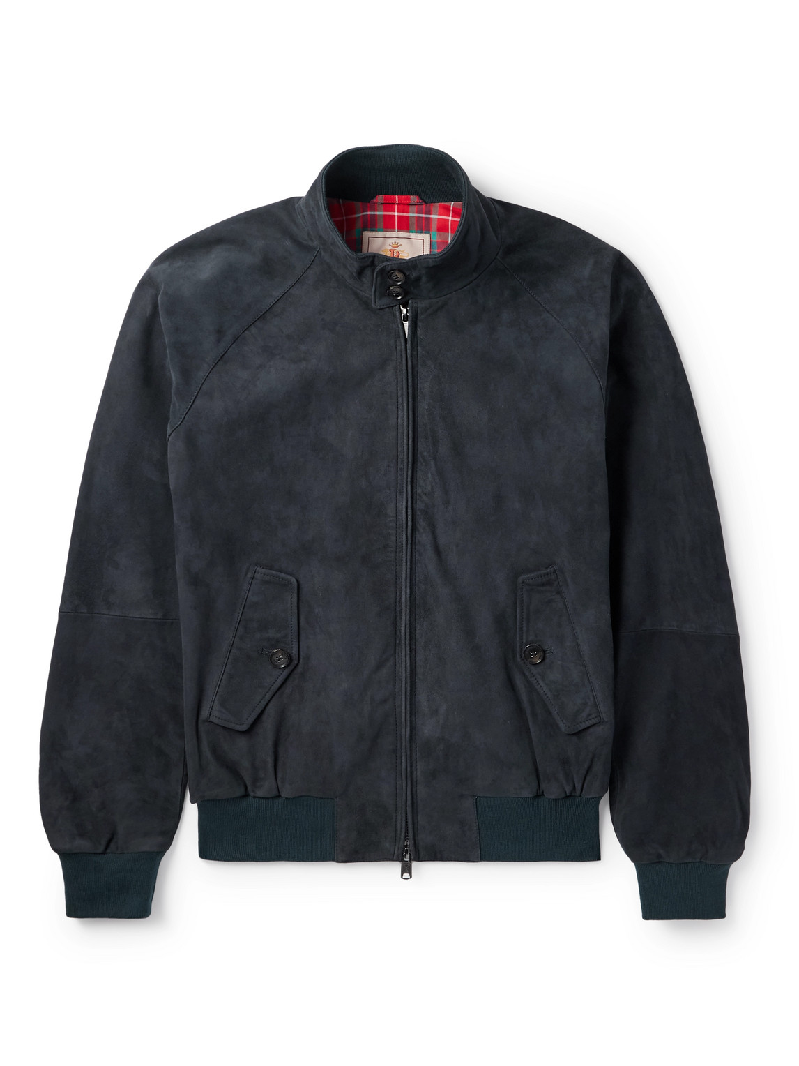Shop Baracuta G9 Suede Harrington Jacket In Blue
