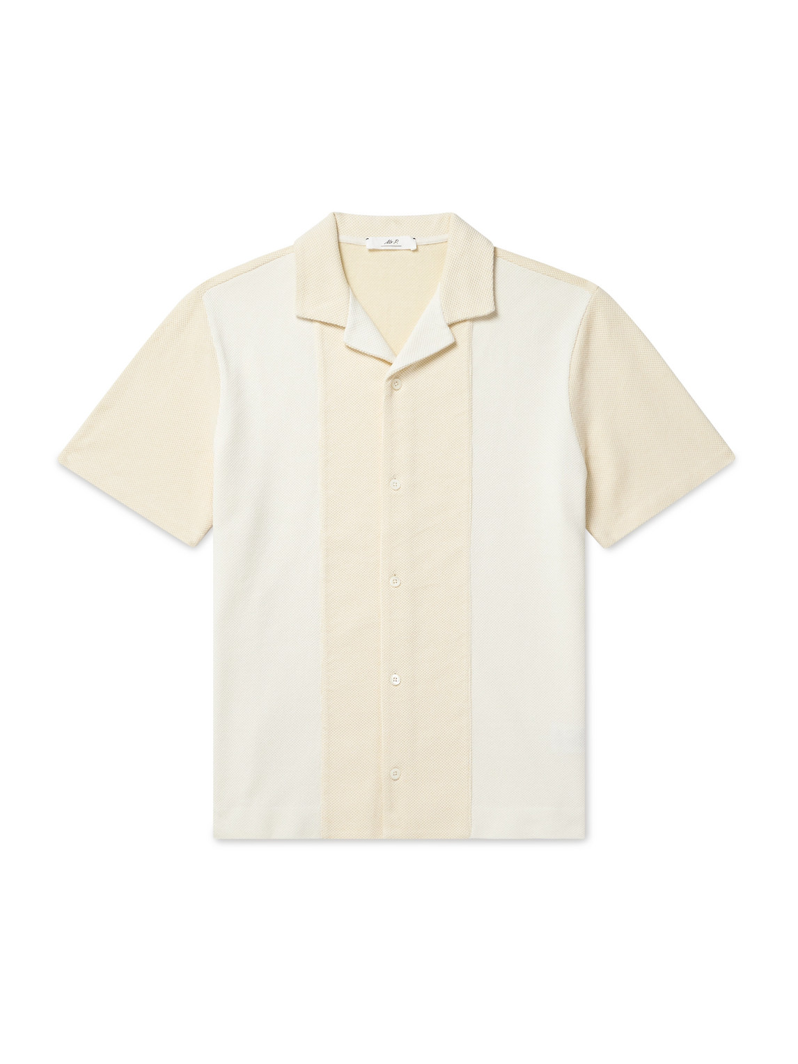 MR P. Camp-Collar Two-Tone Organic Cotton-Piqué Shirt - Men