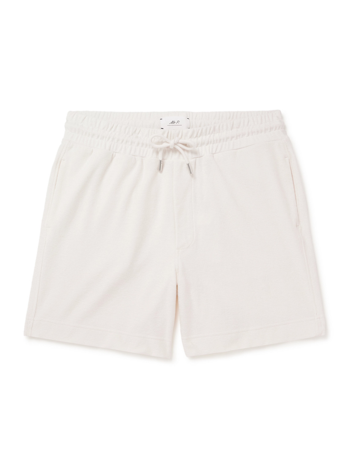 Straight-Leg Organic Cotton-Terry Drawstring Shorts