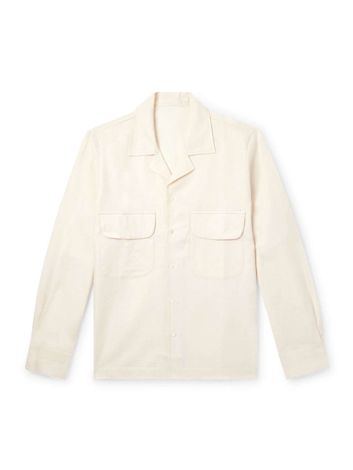 Stòffa Camp-collar Cotton And Linen-blend Shirt