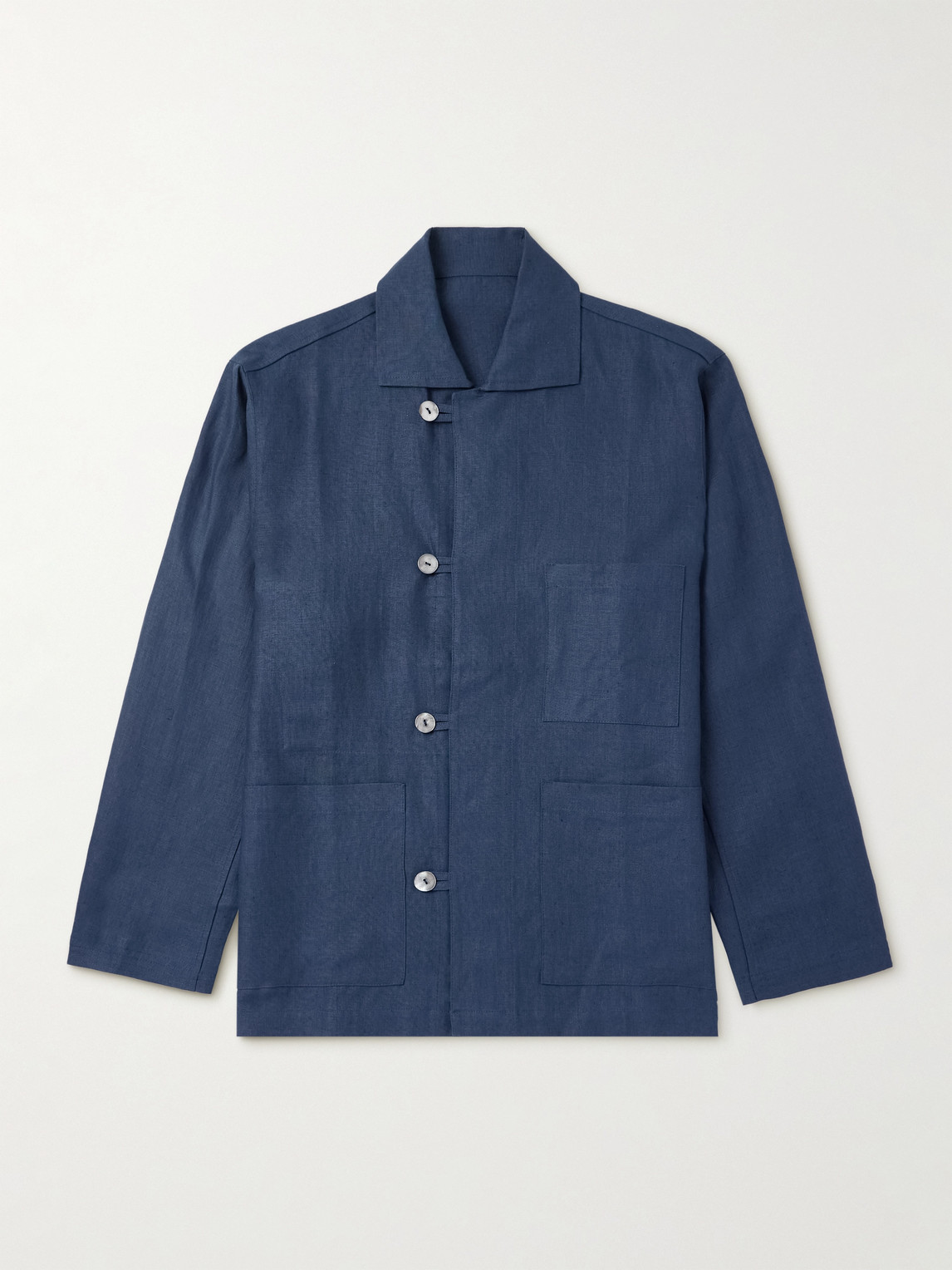Stòffa Linen-twill Jacket In Blue