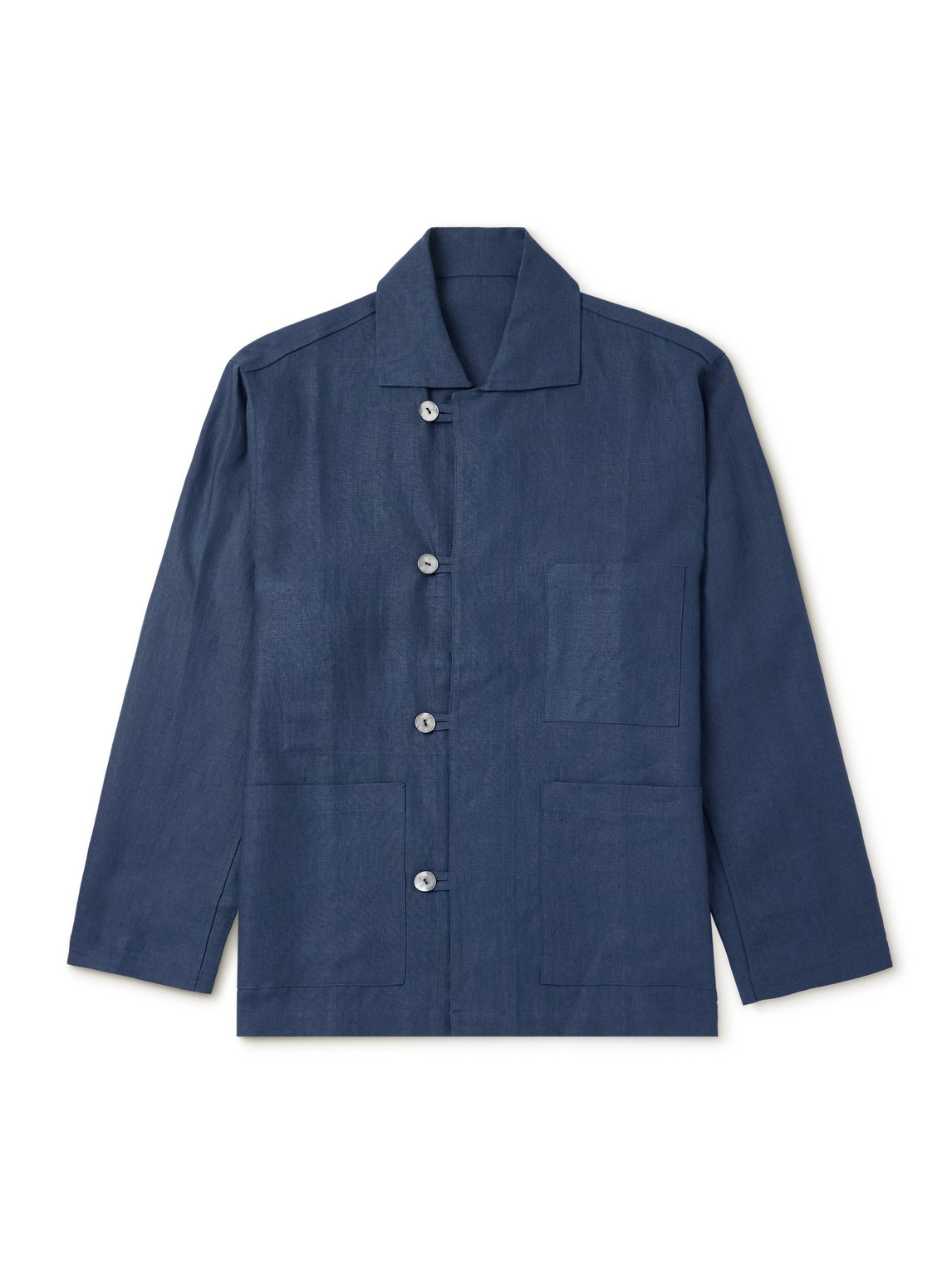 Stòffa Linen-twill Jacket In Blue