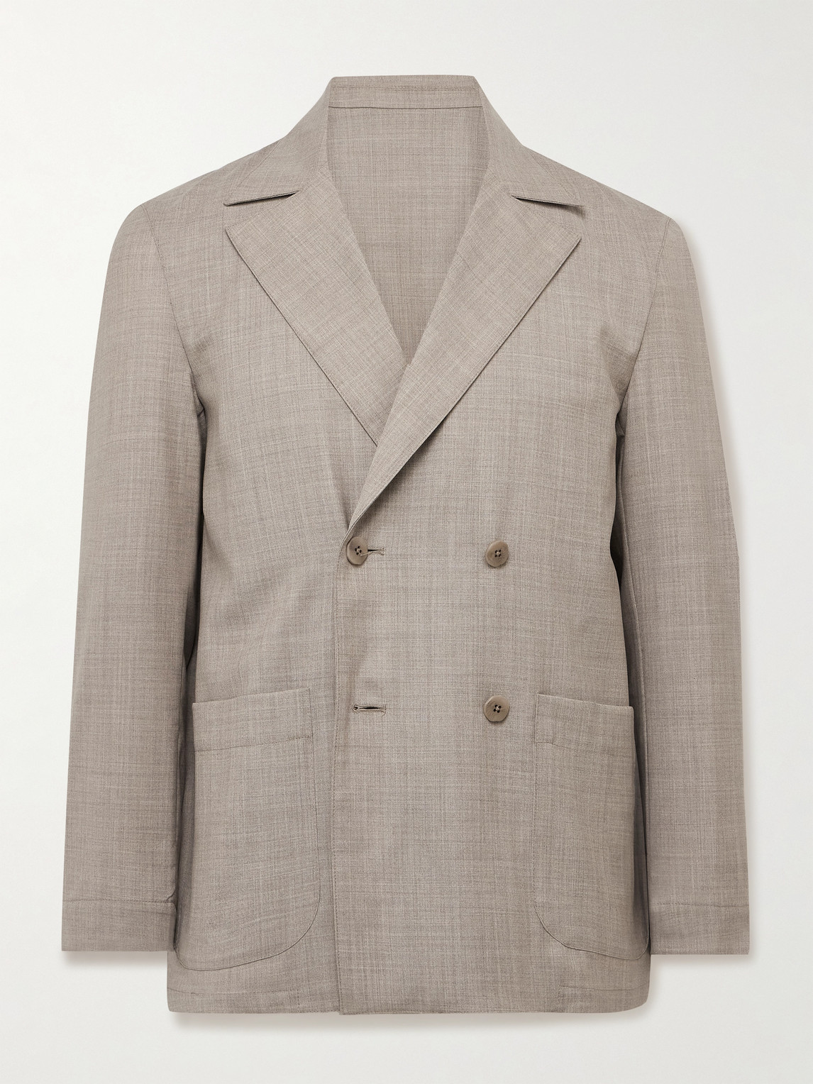 Stòffa Unstructured Double-breasted Wool Suit Jacket In Brown