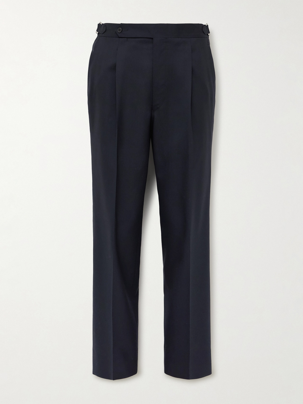 Stòffa Straight-leg Pleated Wool Suit Trousers In Blue