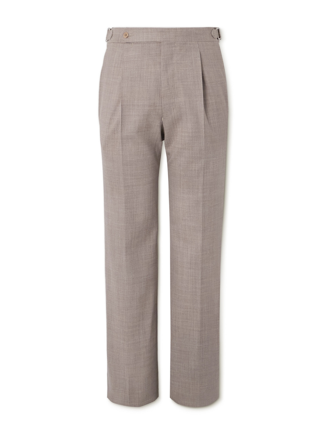 Stòffa Wide-leg Pleated Wool Suit Trousers In Brown
