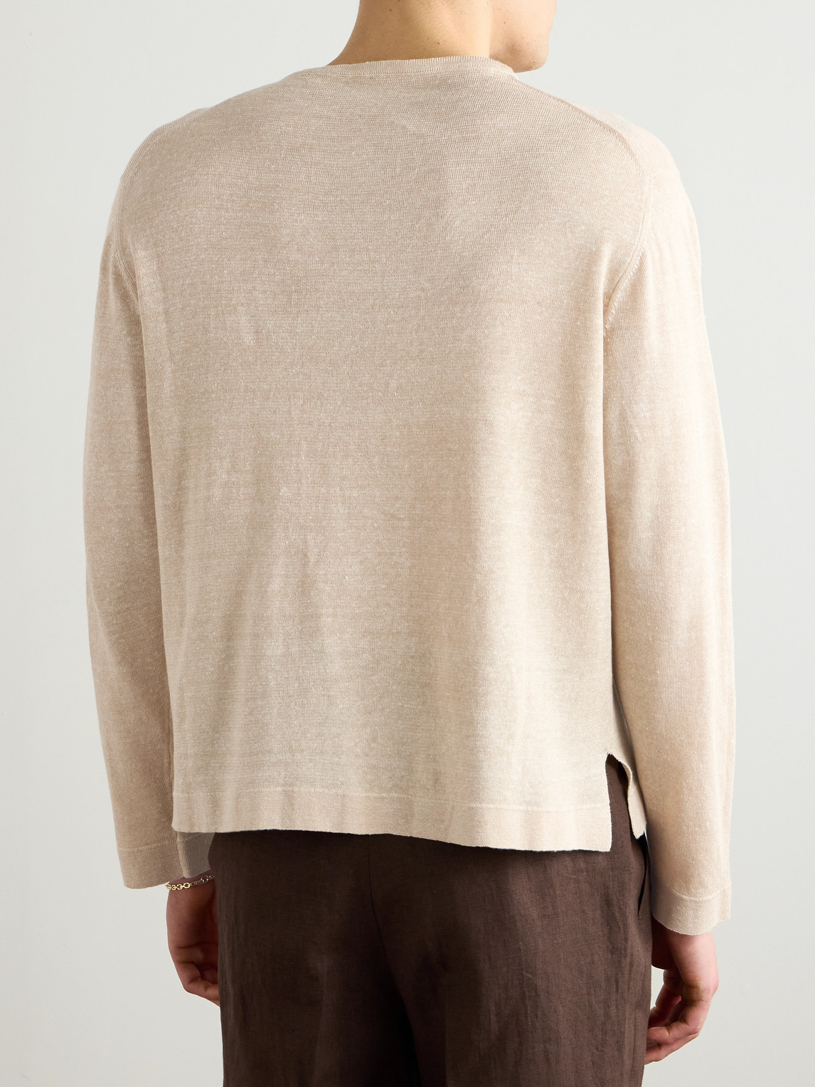 Stòffa Linen And Cotton-blend Sweater In Neutrals