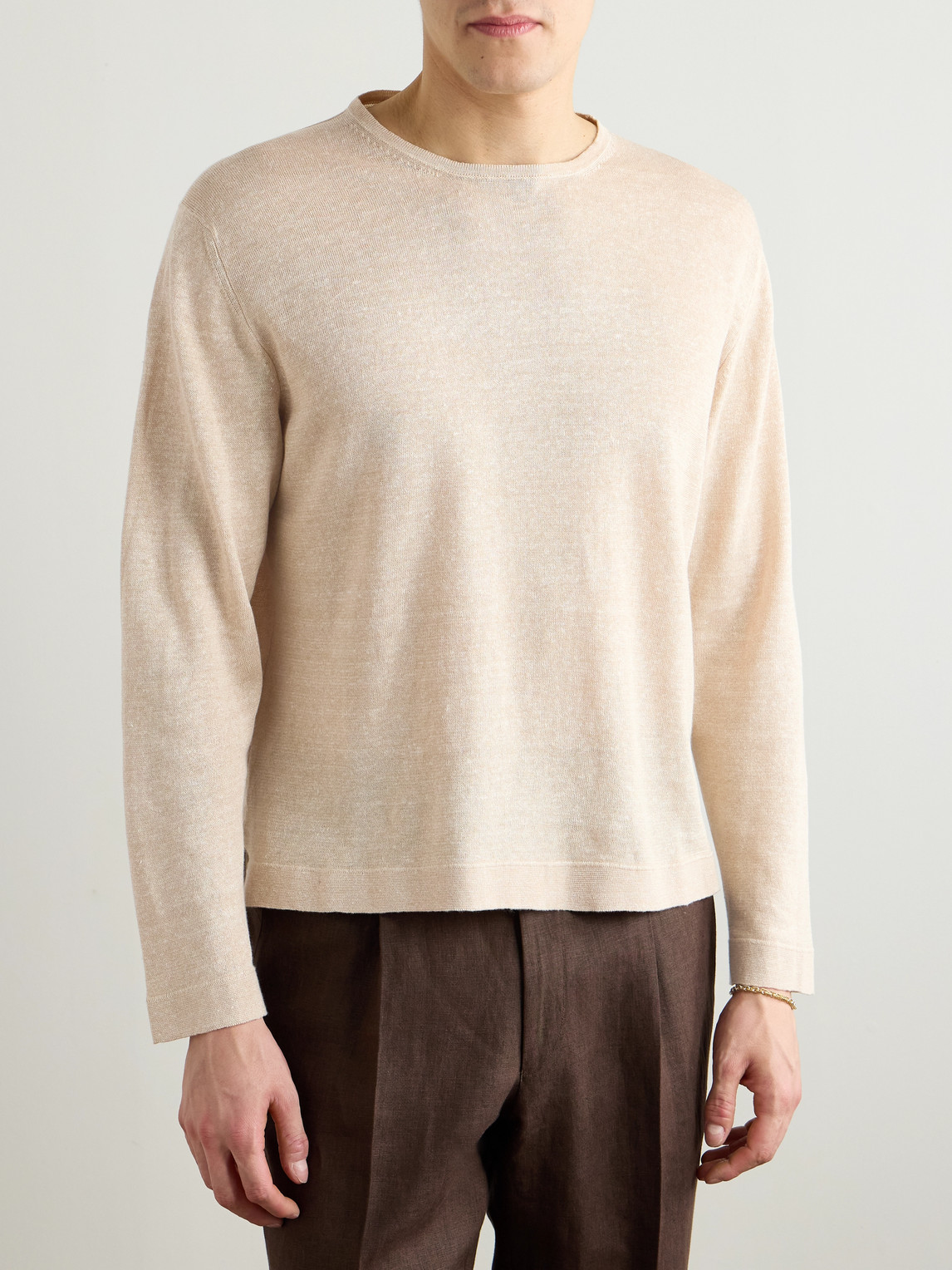 Stòffa Linen And Cotton-blend Sweater In Neutrals