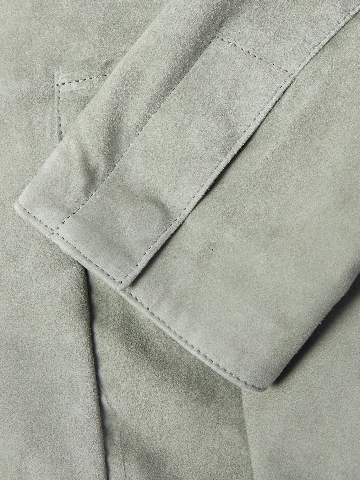 Shop Stòffa Suede Bomber Jacket In Green