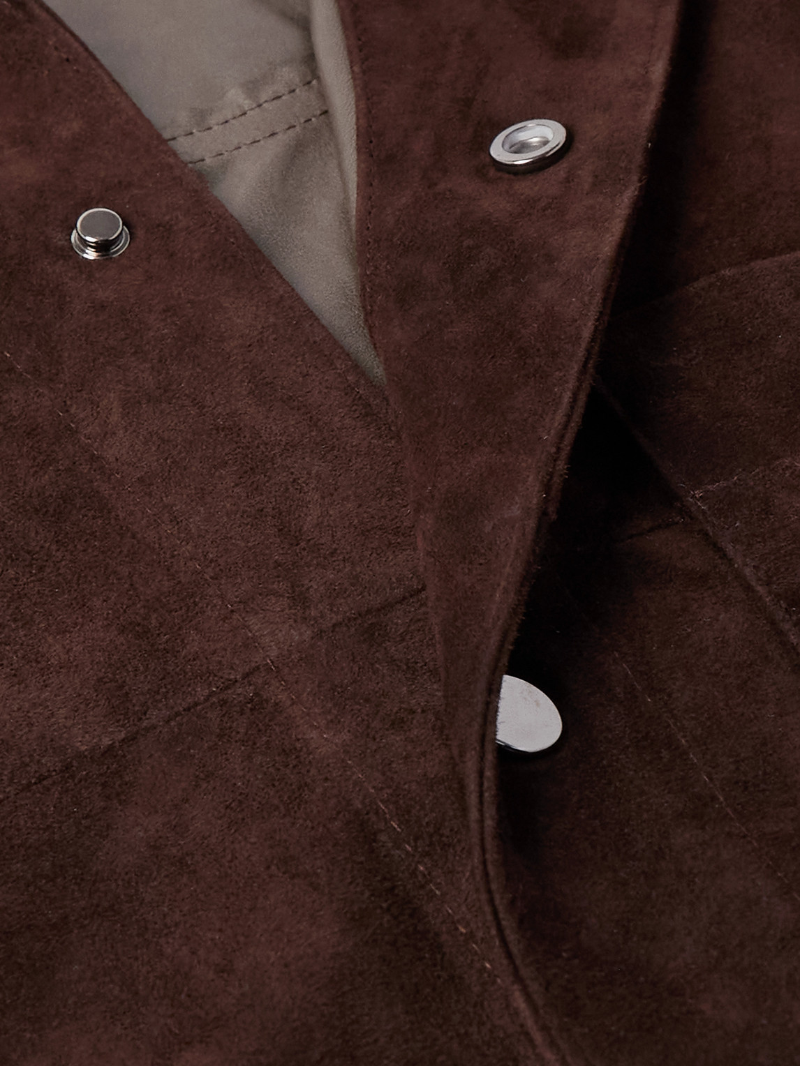 Shop Stòffa Wave Suede Overshirt In Brown