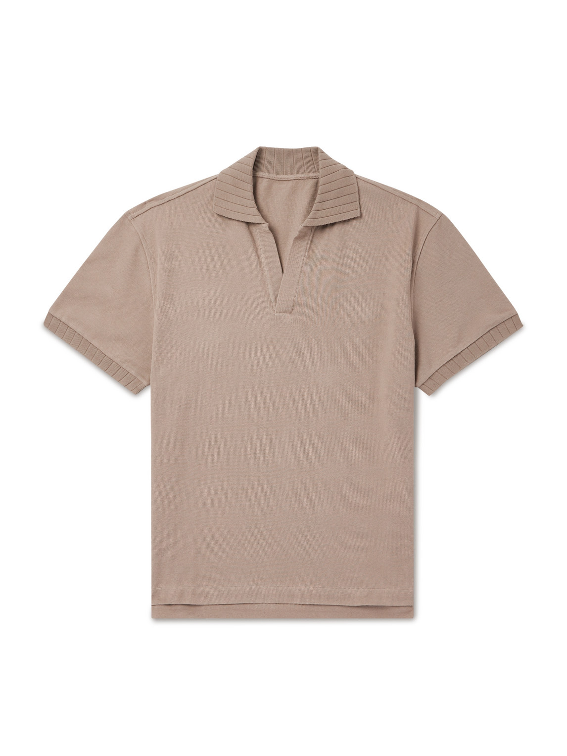 Stòffa Cotton-piqué Polo Shirt In Brown
