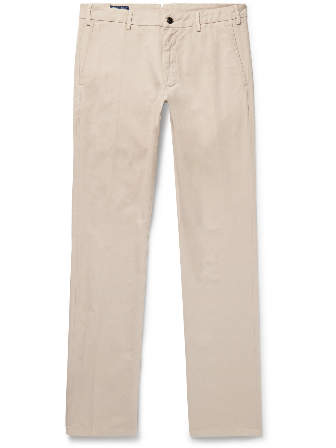 Peter Millar Somerset Slim-fit Stretch-cotton And Linen-blend Trousers In Neutrals