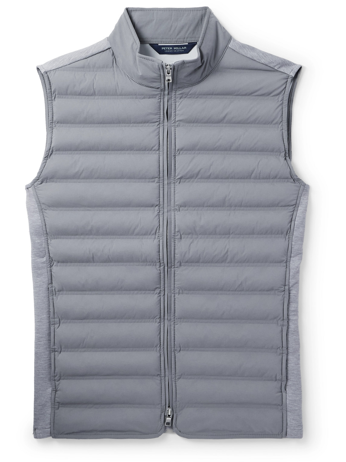 Peter Millar Winsome Hybrid Padded Quilted Stretch-nylon And Jersey Gilet In Gray