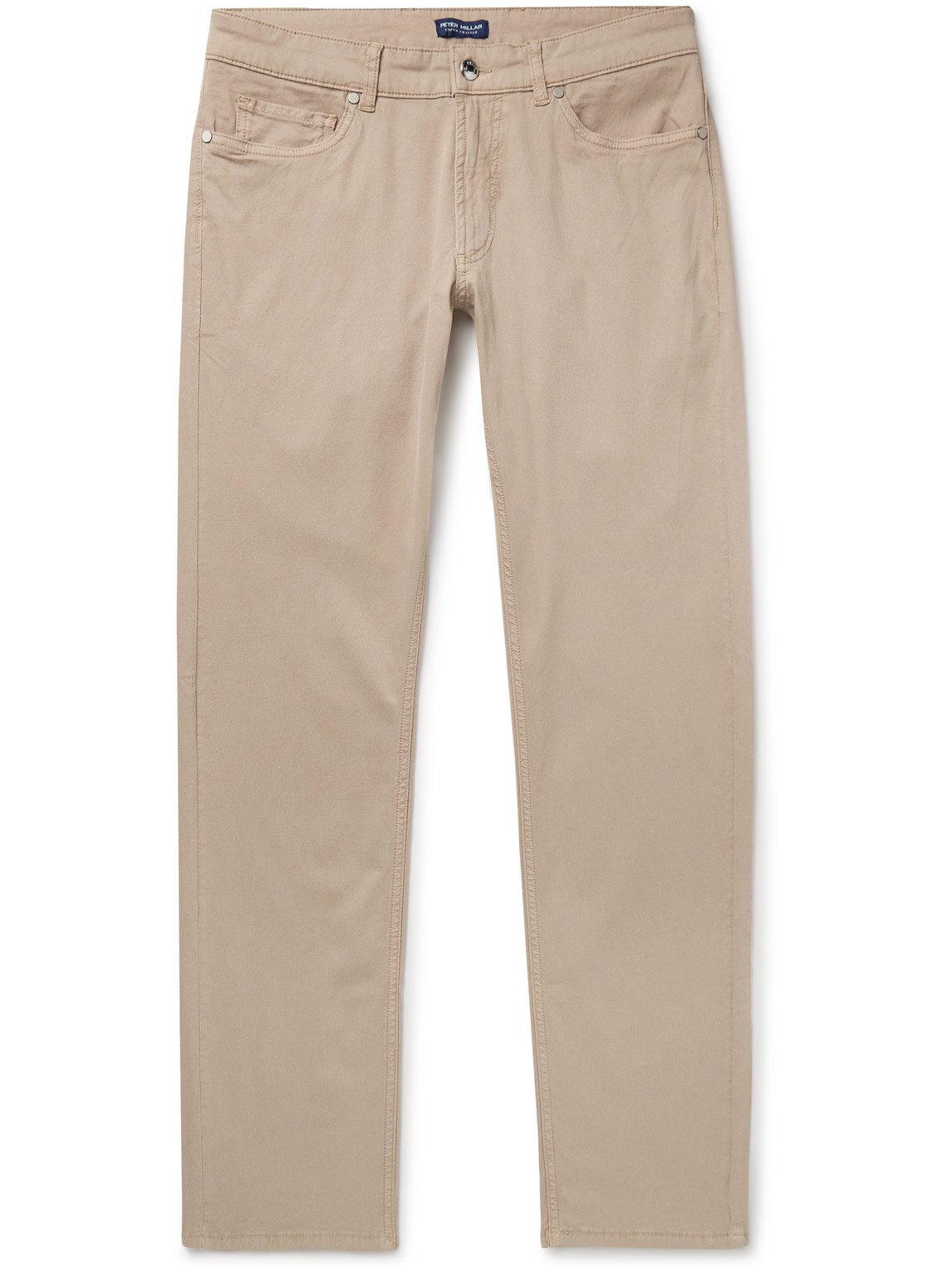 Peter Millar Wayfare Slim-fit Stretch-tencel™ And Cotton-blend Twill Trousers In Brown