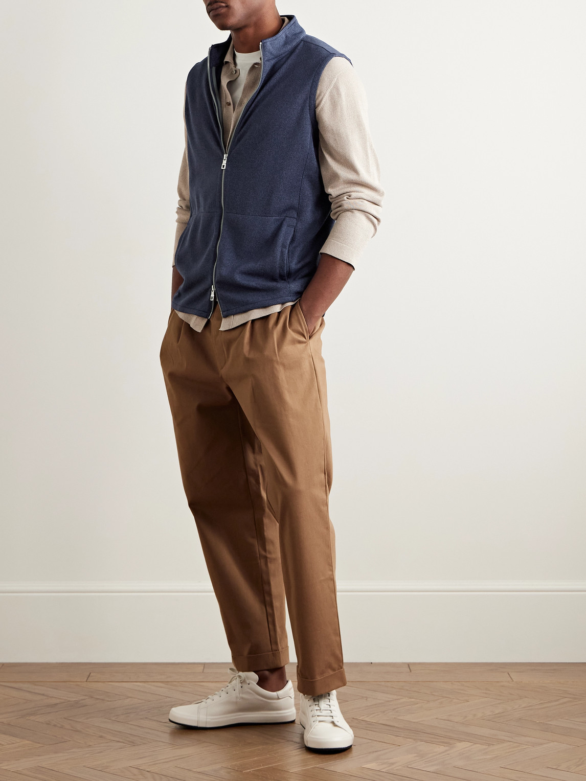 Shop Peter Millar Crown Stretch Recycled-jersey Gilet In Blue
