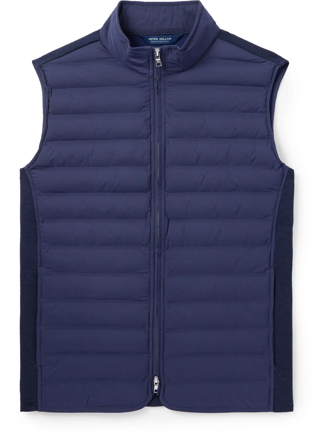 Peter Millar Winsome Hybrid Padded Quilted Stretch-nylon And Jersey Gilet In Blue