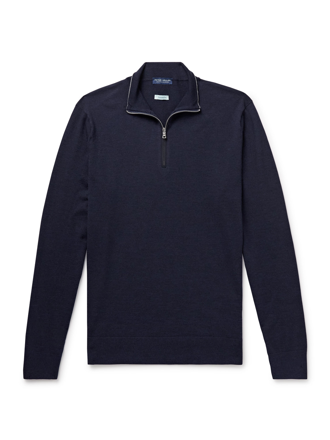 Peter Millar Excursionist Flex Merino Wool-blend Half-zip Sweater In Blue