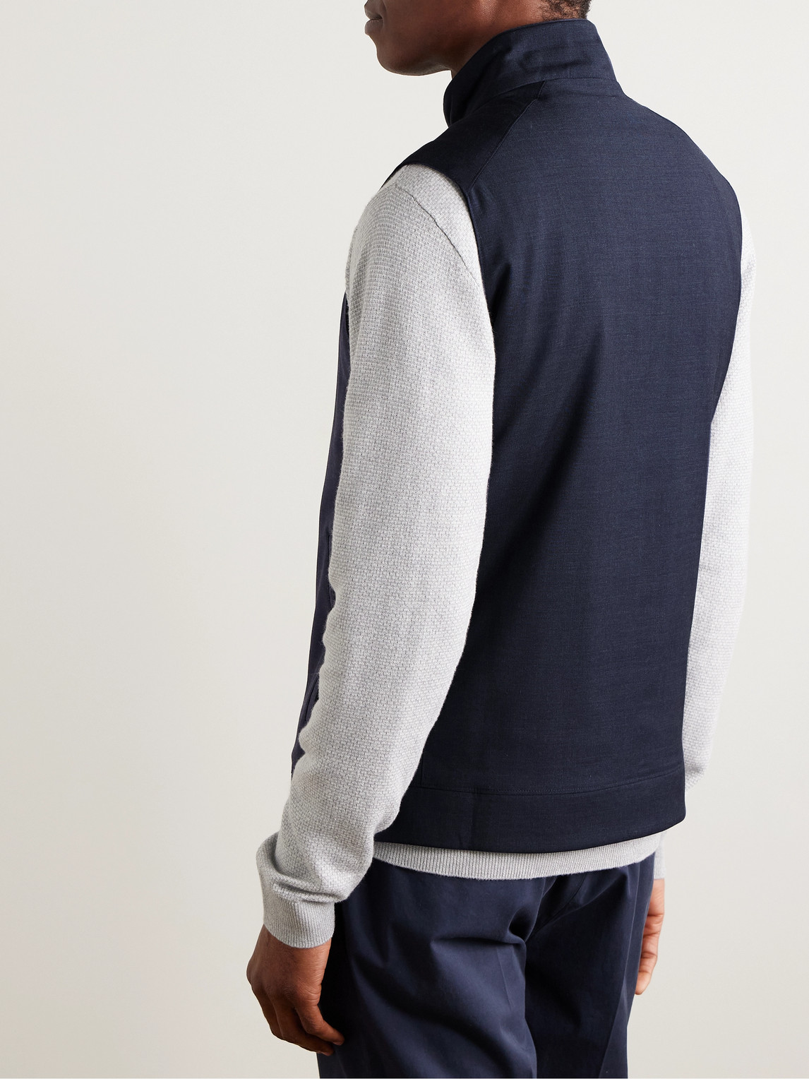Shop Peter Millar Excursionist Lite Padded Wool Gilet In Blue